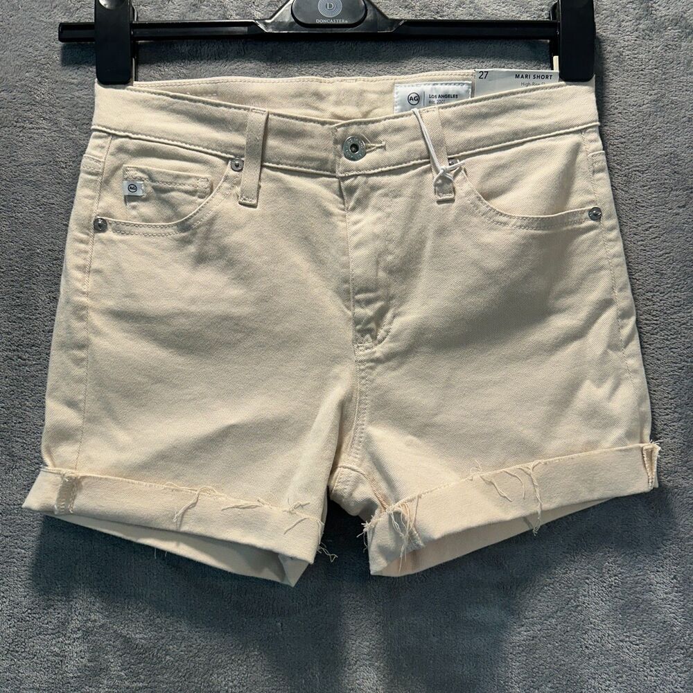 NWT NEW AG Adriano Goldschmied Mari Short High Rise Off White Denim Shorts Sz 27